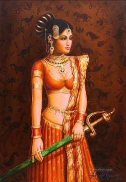 indio Painting - La dama de la espada India